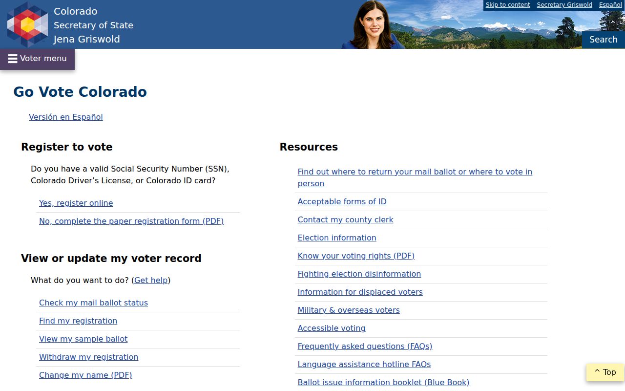 Arapahoe County residents directory Colorado voter lookup form