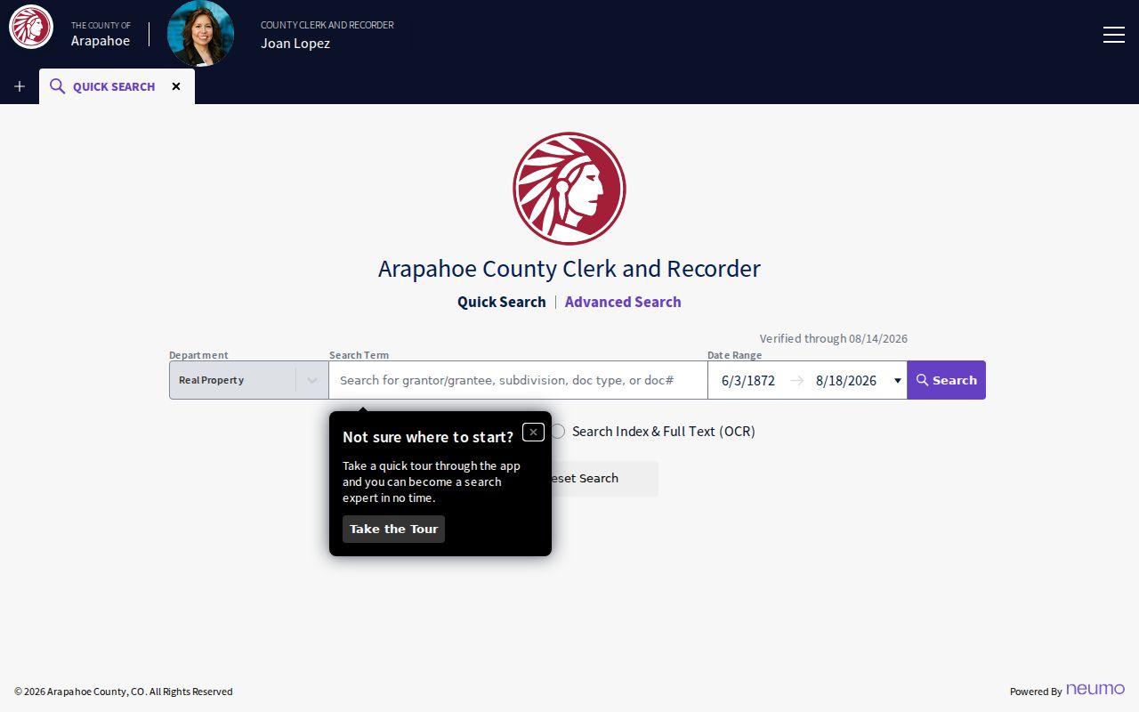 Arapahoe County street directory recorder grantor grantee search